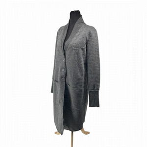 Rebecca King grey long cardigan Shacket thumbholes minimalist career casual sz m
